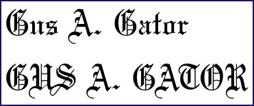 Example text of diploma font