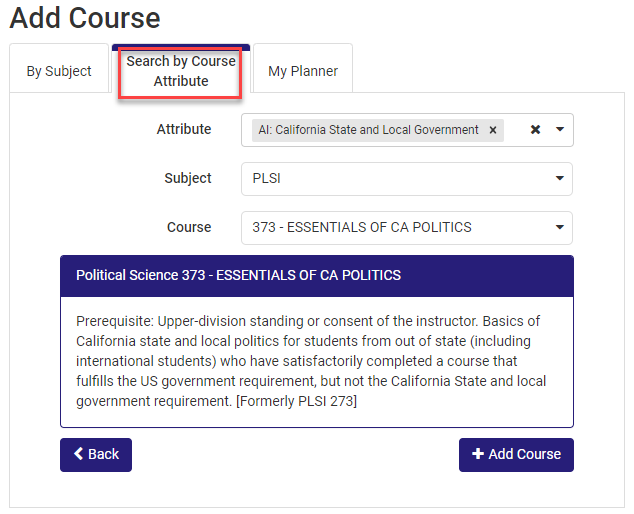 Add course menu by course attribute 